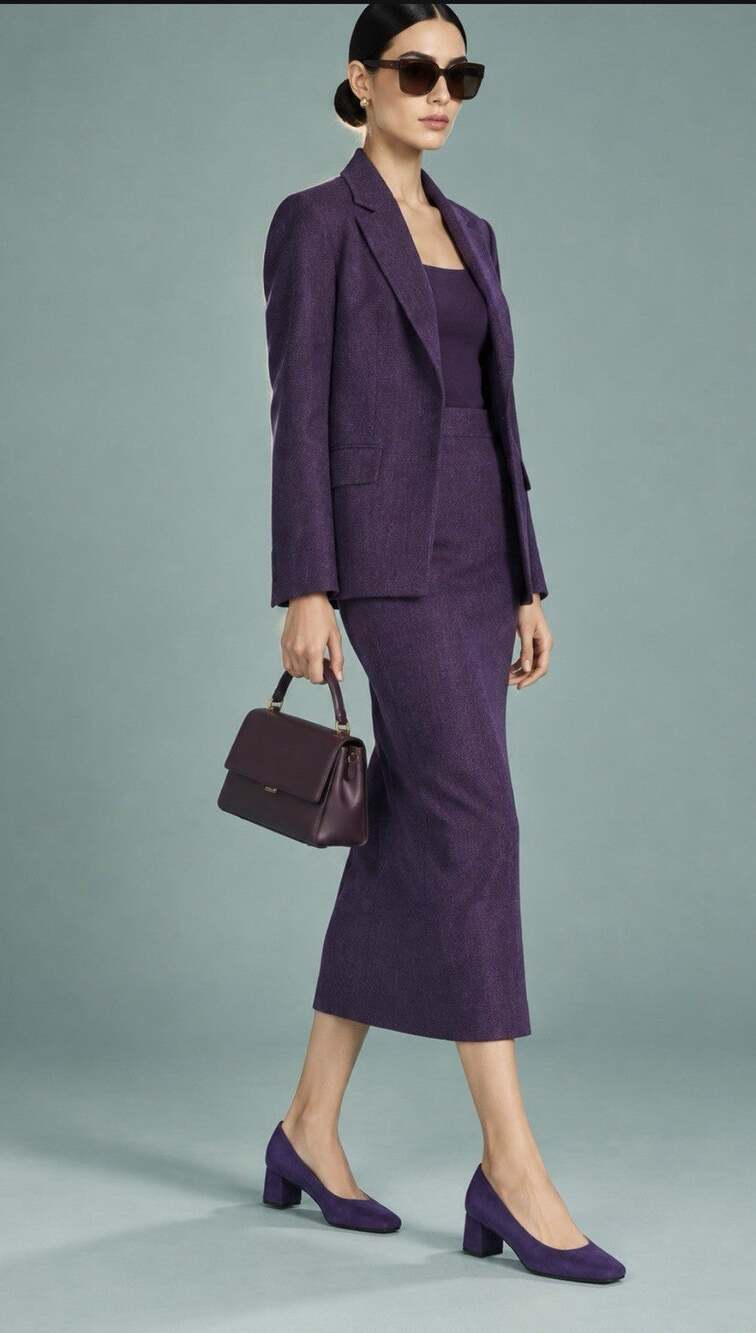 Salvatore Ferragamo Snella Fabric Pumps Purple Womens Size 9 AAAA